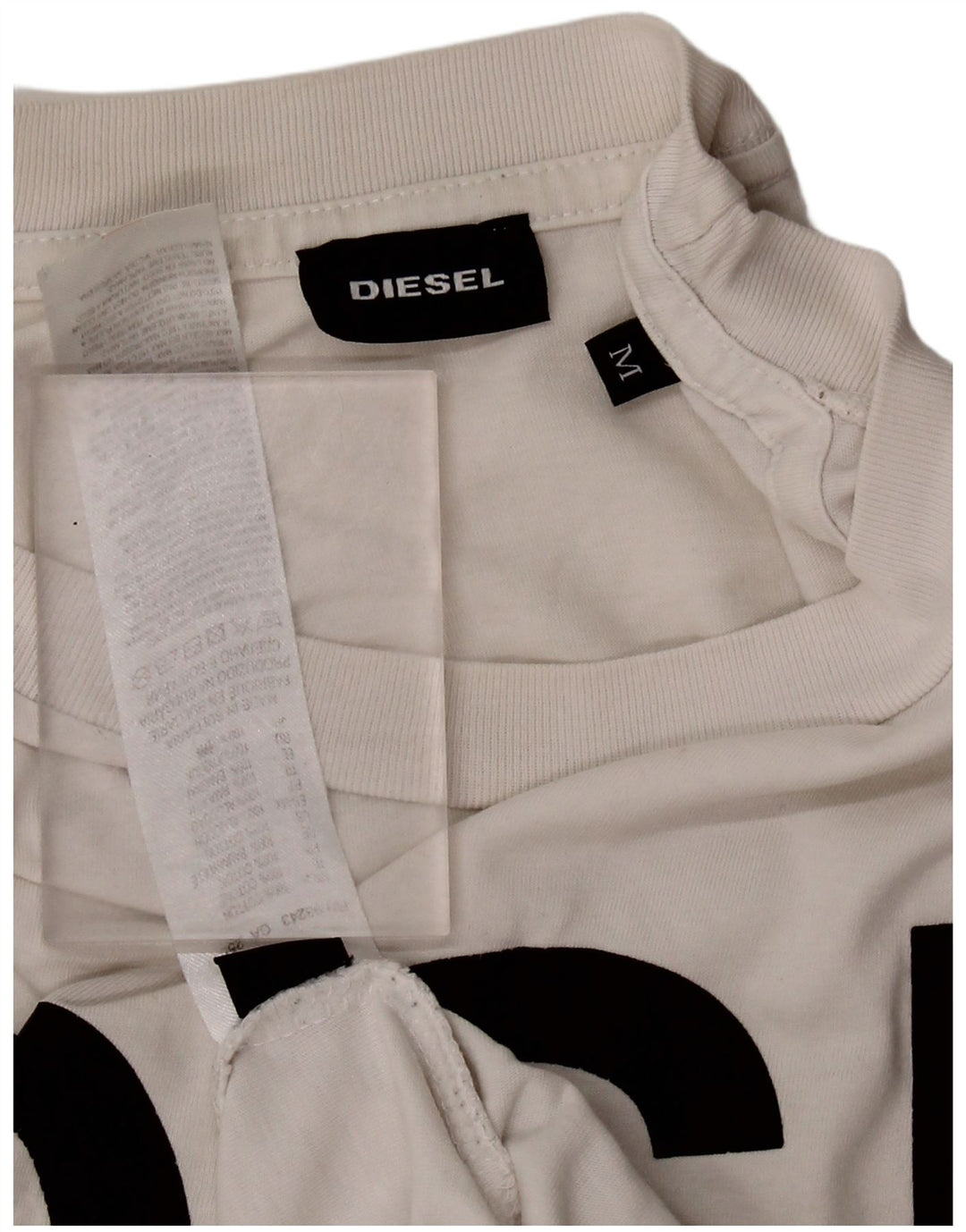 T-shirt grafica da uomo DIESEL Top in cotone bianco medio