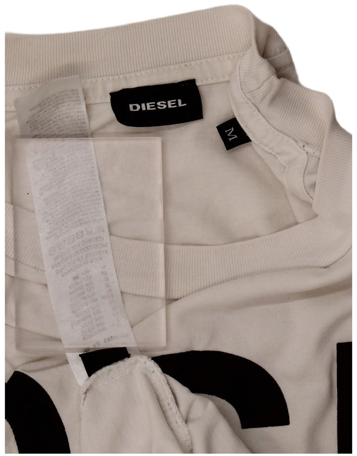 T-shirt grafica da uomo DIESEL Top in cotone bianco medio