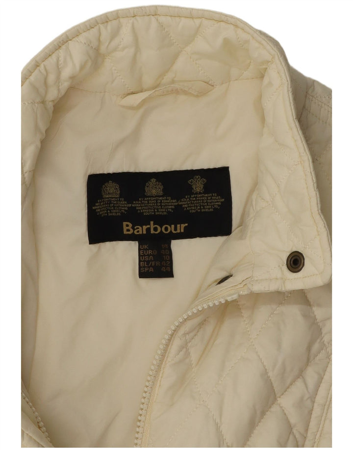 BARBOUR Womens Quilted Gilet UK 14 Large Off White