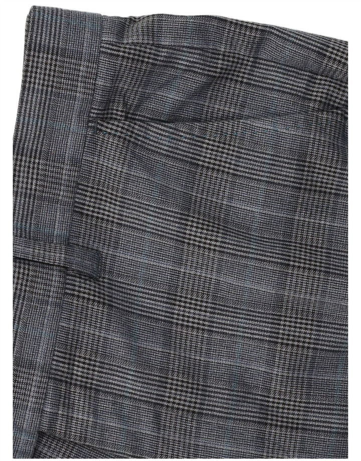 Pantaloni da abito slim da uomo Ted Baker W32 L31 Poliestere a quadri grigi