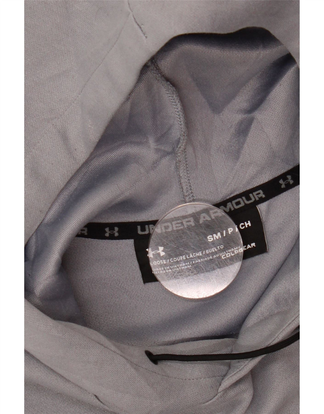Felpa con cappuccio grafica da uomo Under Armour Cold Gear Graphic piccola in poliestere grigio