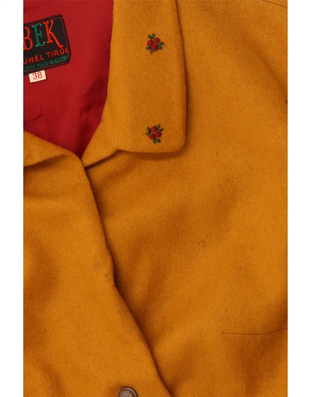 Giacca blazer da donna a 4 bottoni VINTAGE IT 38 XS in cotone giallo