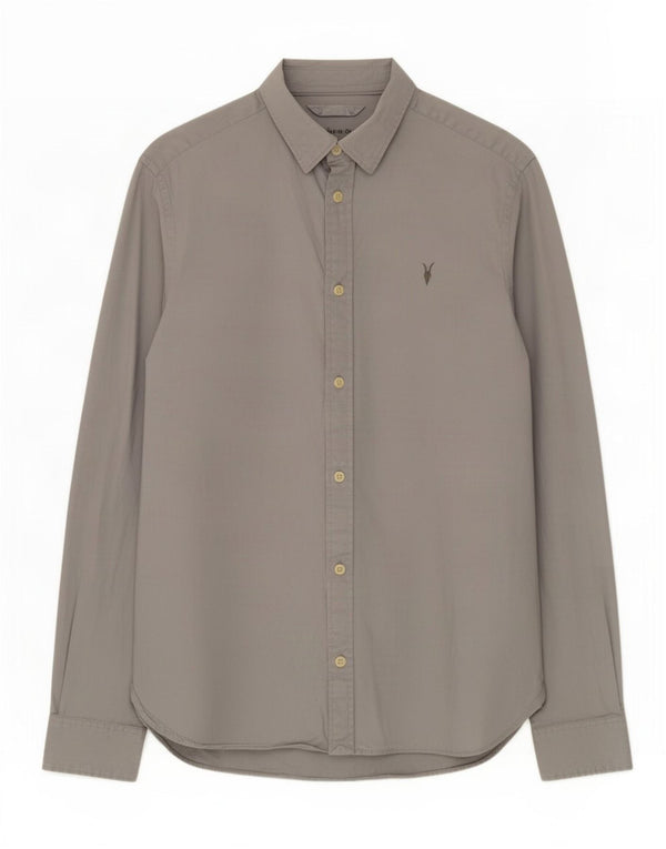 Camicia da uomo All Saints Small in cotone grigio