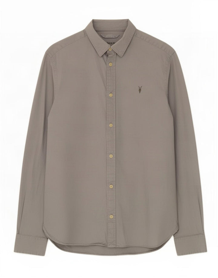 Camicia da uomo All Saints Small in cotone grigio