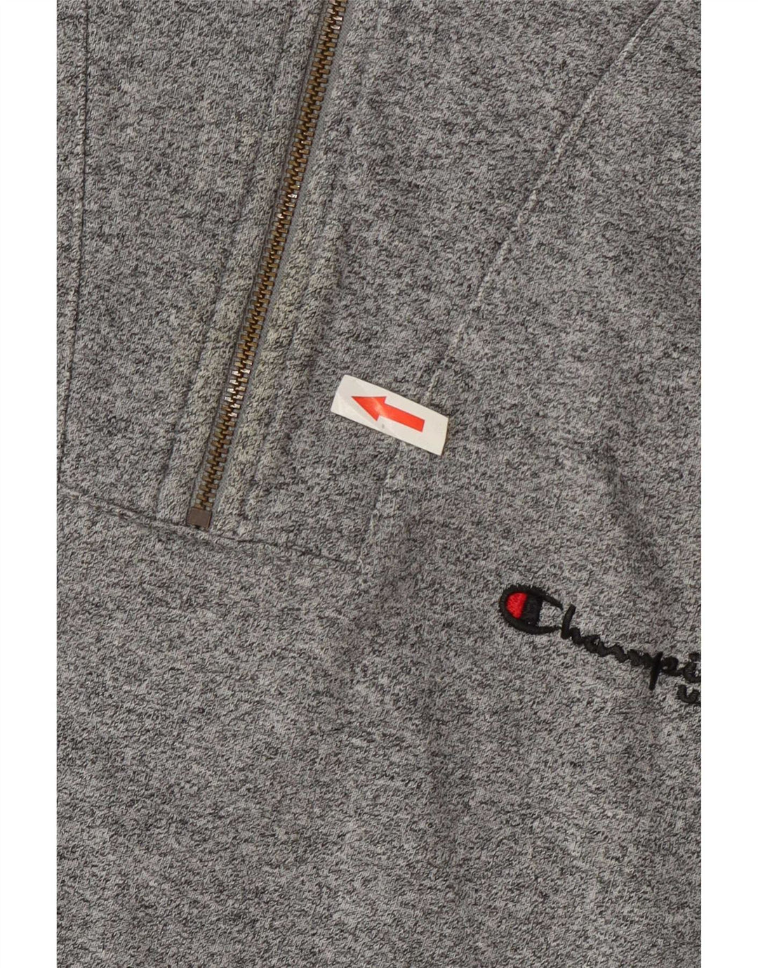 Felpa Champion da uomo con grafica con zip e collo, maglione grande, colore grigio