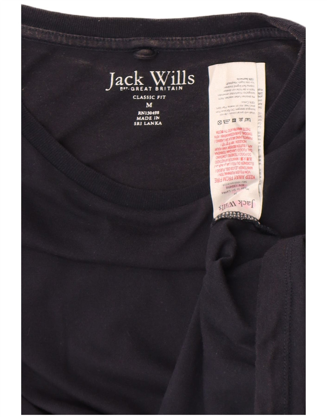T-shirt da uomo dalla vestibilità classica Jack Wills Top in cotone blu navy medio
