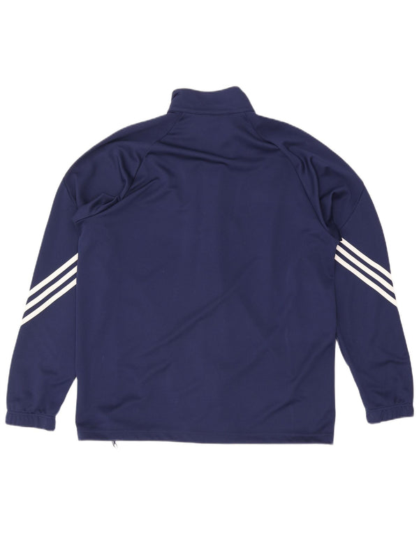 Giacca superiore della tuta da uomo Adidas Climalite XL blu navy in poliestere