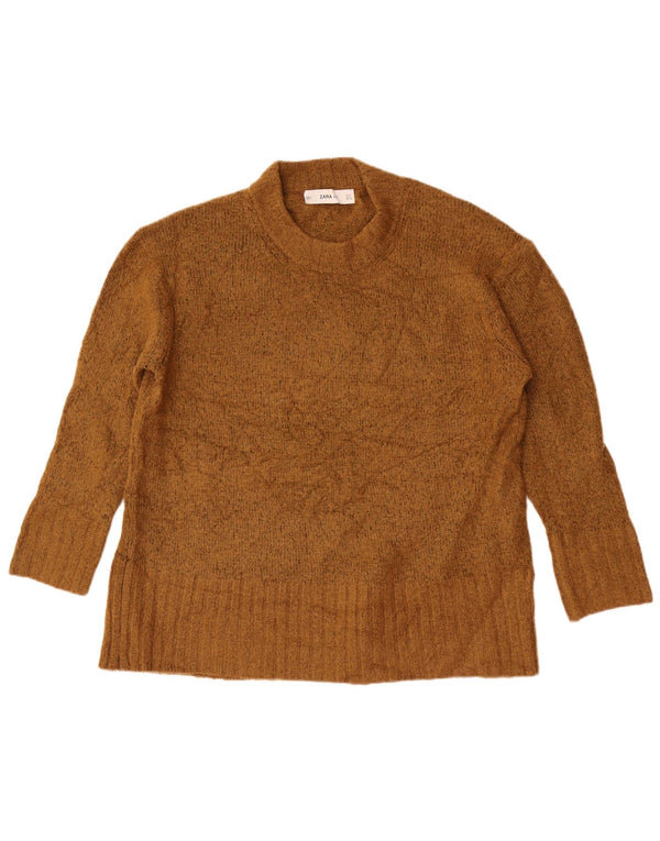 Maglione girocollo oversize da donna Zara UK 10 piccolo kaki