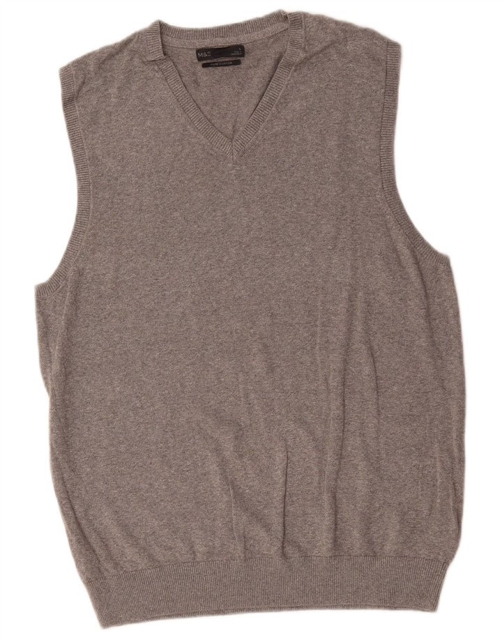 Canottiera da uomo Marks & Spencer grande in cotone grigio