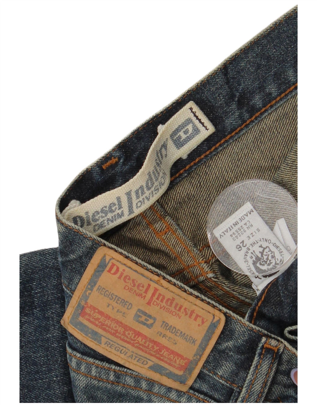 Jeans dritti da donna Diesel W26 L34 cotone blu