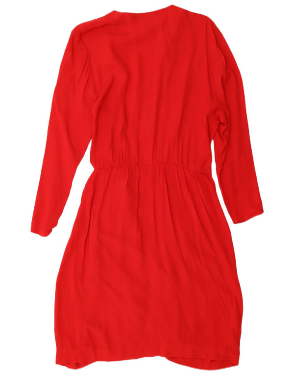 Abito a portafoglio da donna a maniche lunghe Luisa Spagnoli IT 46 Large Rosso Acetato