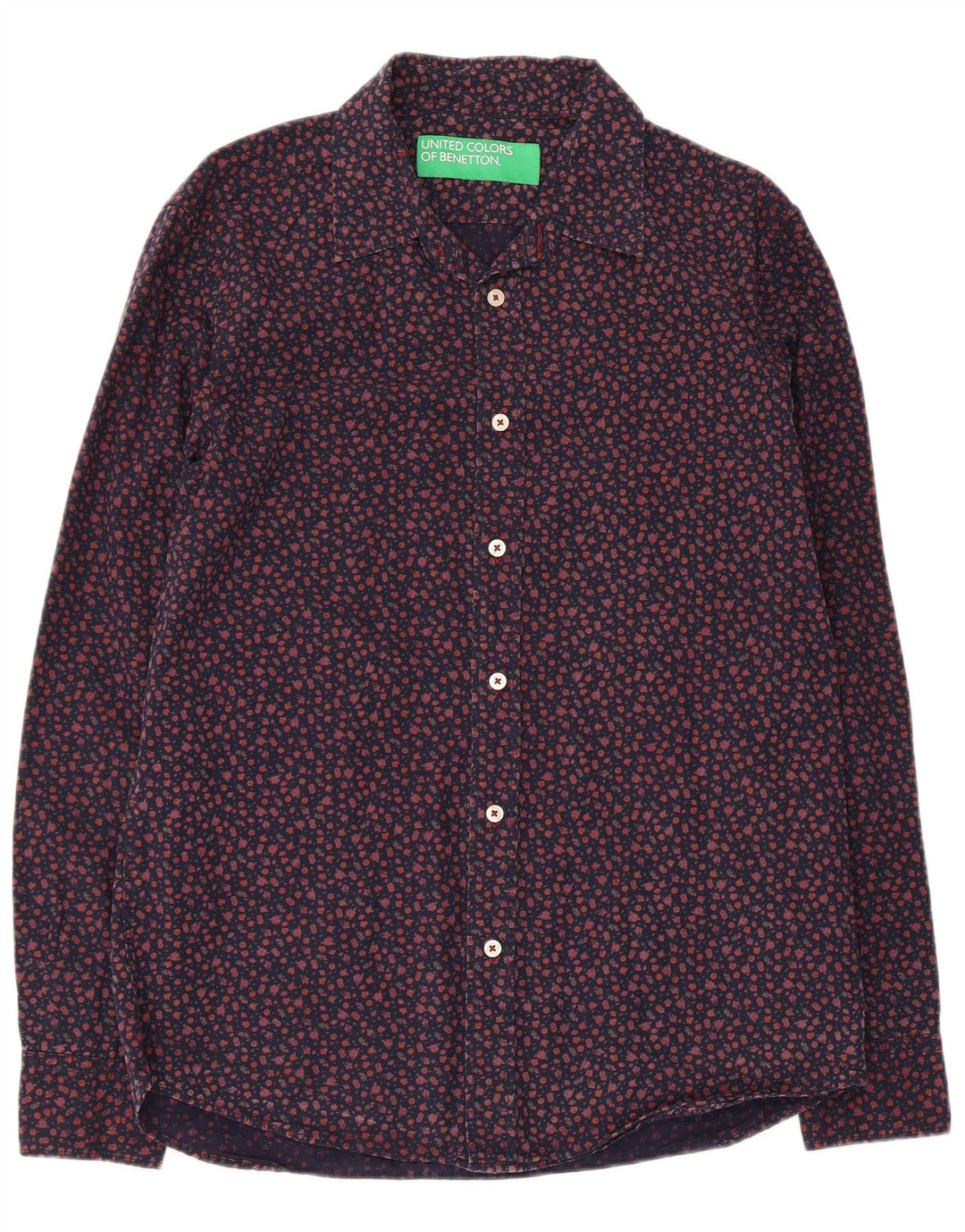 Camicia da uomo BENETTON media blu navy floreale