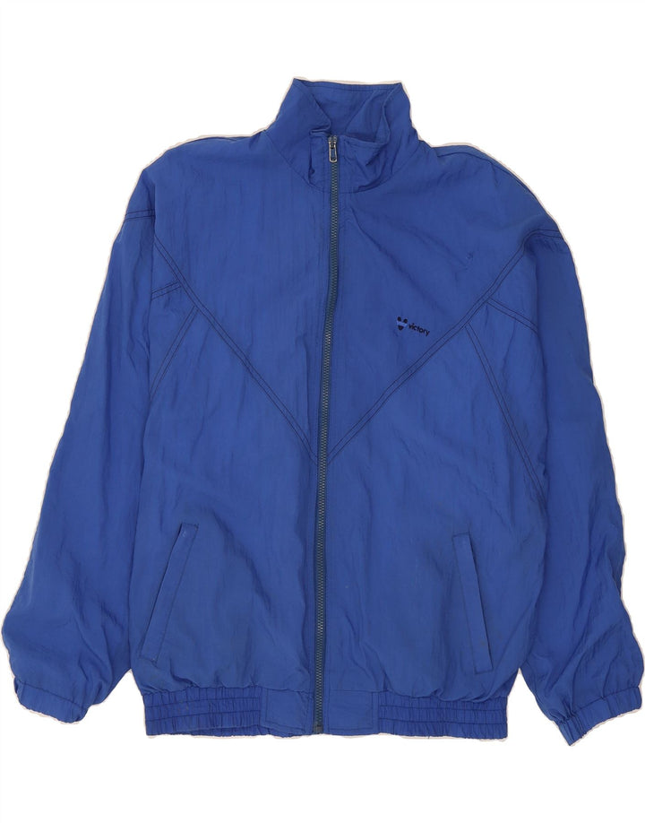VICTORY Mens Loose Fit Tracksuit Top Jacket Small Blue Polyamide Vintage Victory and Second-Hand Victory from Messina Hembry 