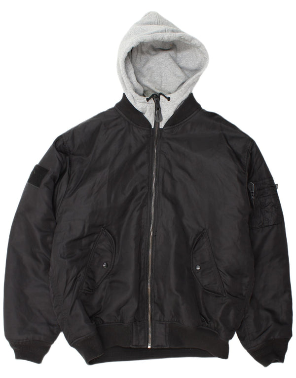 Giubbotto bomber con cappuccio da uomo BRANDIT UK 46 3XL nylon nero