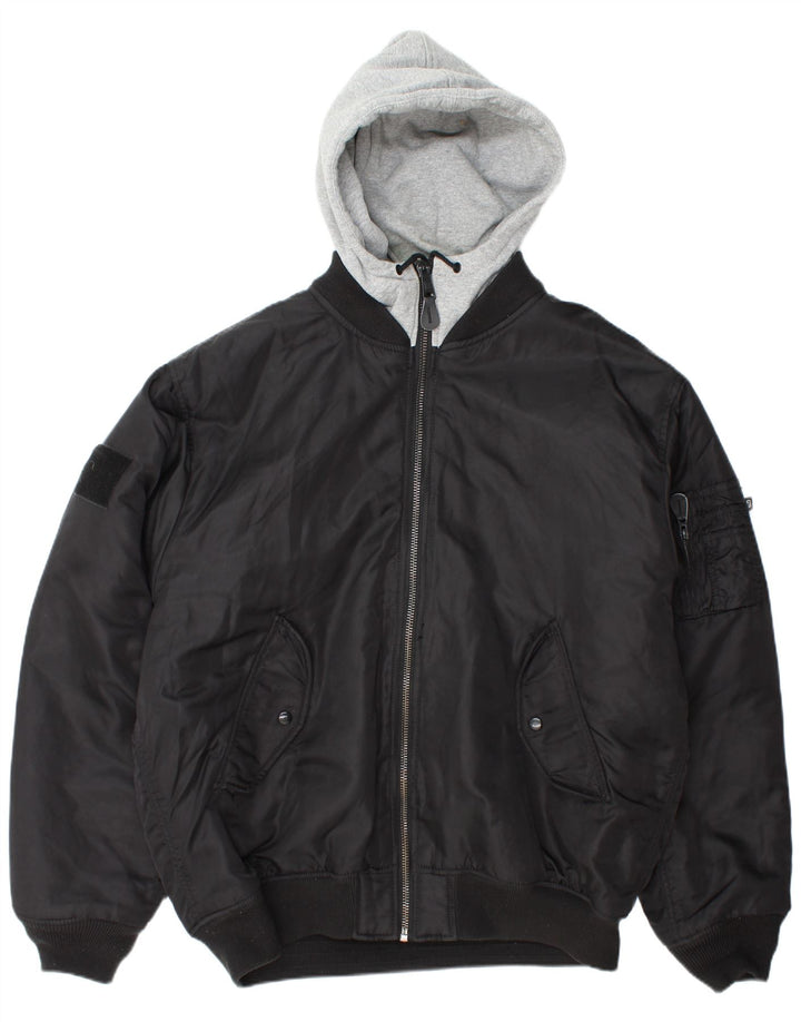 Giubbotto bomber con cappuccio da uomo BRANDIT UK 46 3XL nylon nero