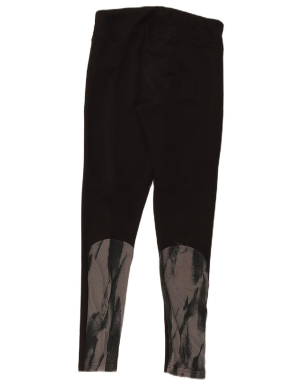 Leggings Adidas Climalite da donna UK 8/10 Small Nero Tie Dye Poliestere