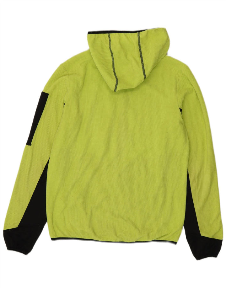 SLAM Maglione con cappuccio e zip da uomo piccolo in poliestere color block verde