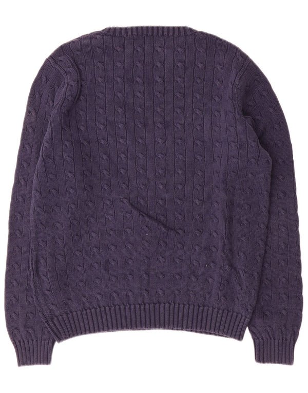 Maglione maglione girocollo da donna Ralph Lauren UK 18 XL cotone blu navy
