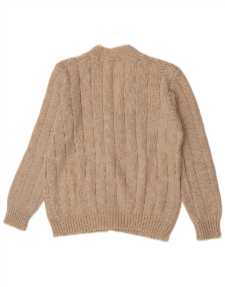 Maglione cardigan da uomo vintage beige medio
