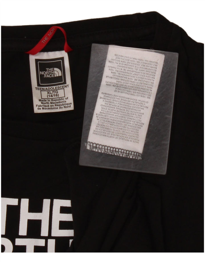 THE NORTH FACE Top grafico per ragazze manica lunga 14-15 anni XL cotone nero