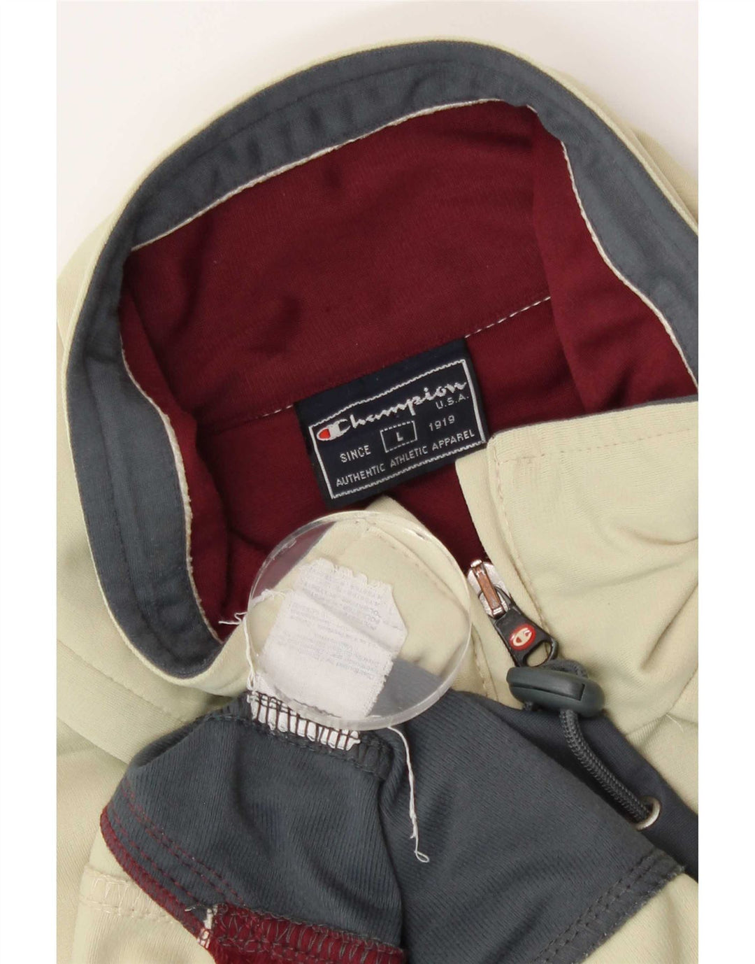 Giacca da tuta da uomo Champion, grande, in poliestere color block beige