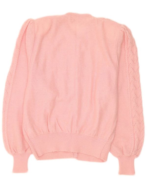 Maglione Cardigan Donna Luciana IT 46 Large Rosa Mohair
