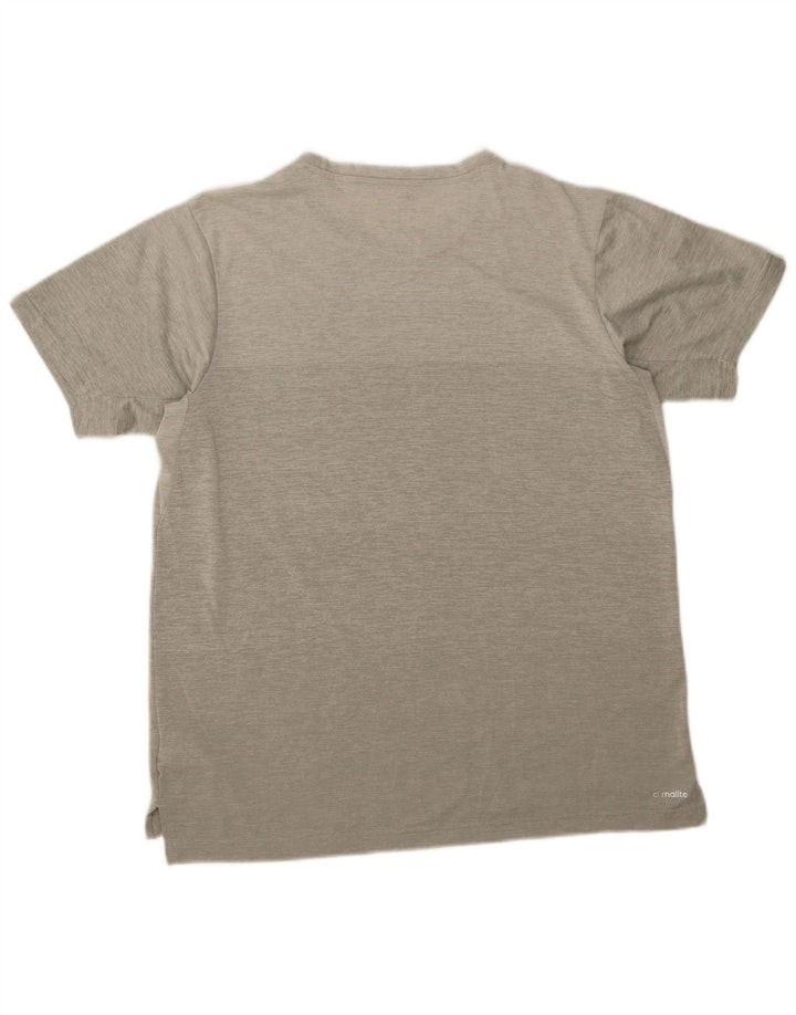 T-shirt ADIDAS da uomo Climalite Top grande in poliestere chiazzato grigio