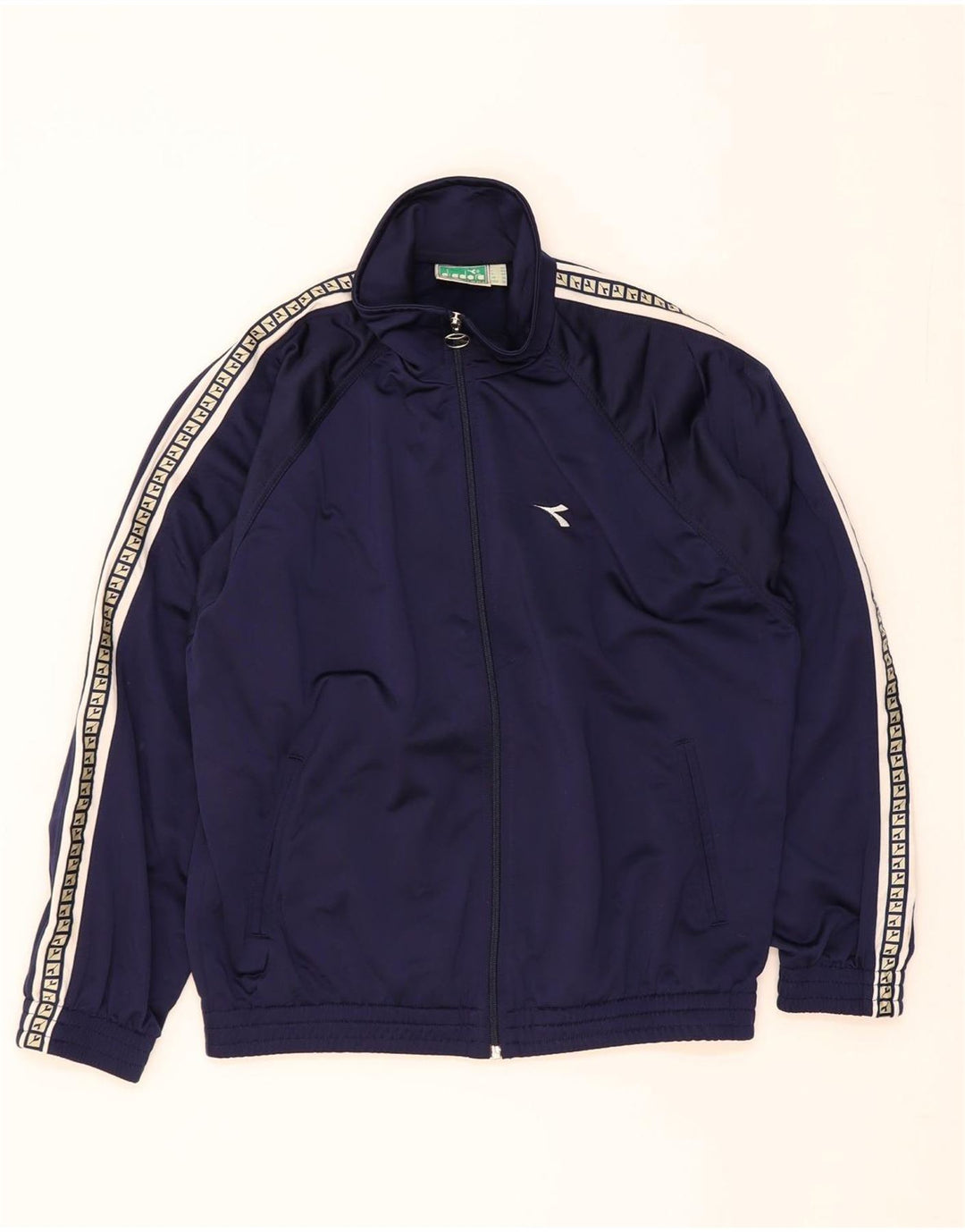 DIADORA Mens Tracksuit Top Jacket UK 36 Small Navy Blue Polyester Vintage Diadora and Second-Hand Diadora from Messina Hembry 