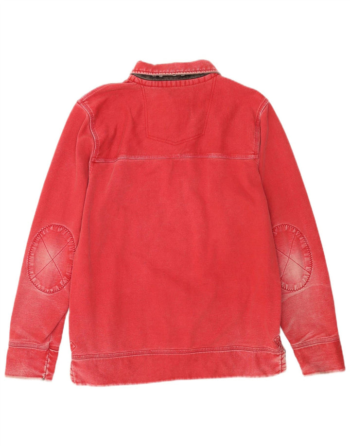 Felpa da uomo con collo alto Fat Face, maglione, cotone rosso medio
