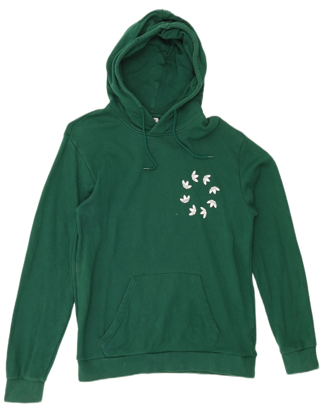 Maglione con cappuccio grafico da uomo ADIDAS in cotone verde medio