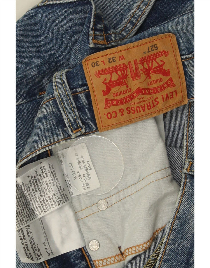 Levi's Uomo 527 Jeans Bootcut Slim W32 L30 Cotone Blu