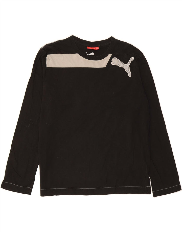 PUMA Mens Graphic Top Long Sleeve XL Black Colourblock Cotton Vintage Puma and Second-Hand Puma from Messina Hembry 