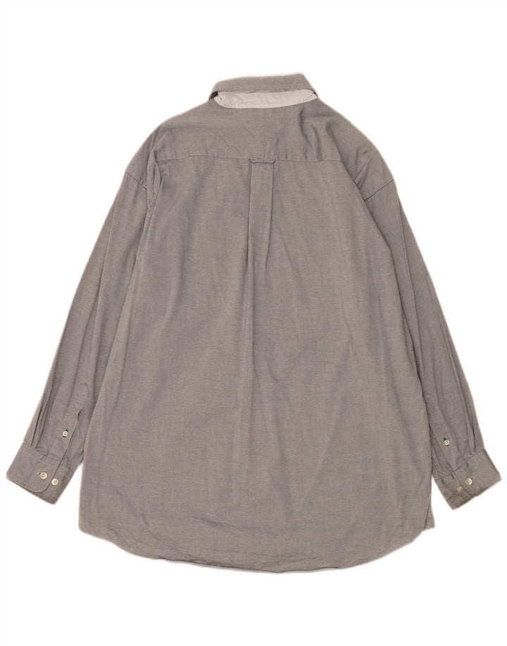 Camicia da uomo Tommy Hilfiger taglia 16 grande cotone grigio