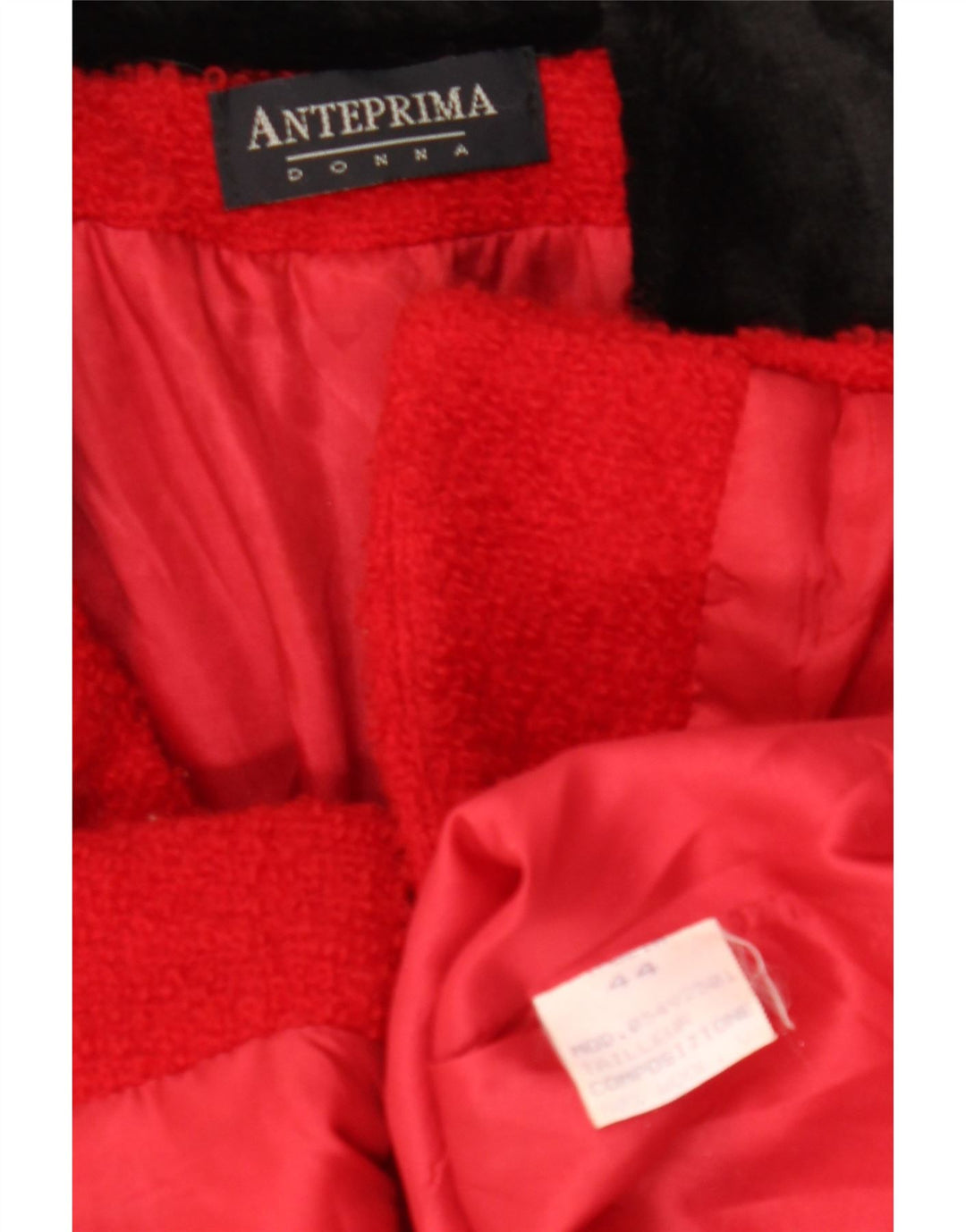 VINTAGE Womens 3 Button 2 Piece Skirt Set IT 44 Medium W28 Red Classic
