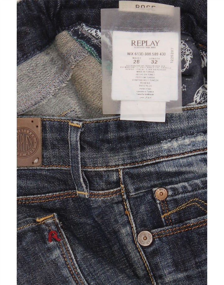 Jeans slim Replay D-Rose da donna W28 L32 cotone blu navy