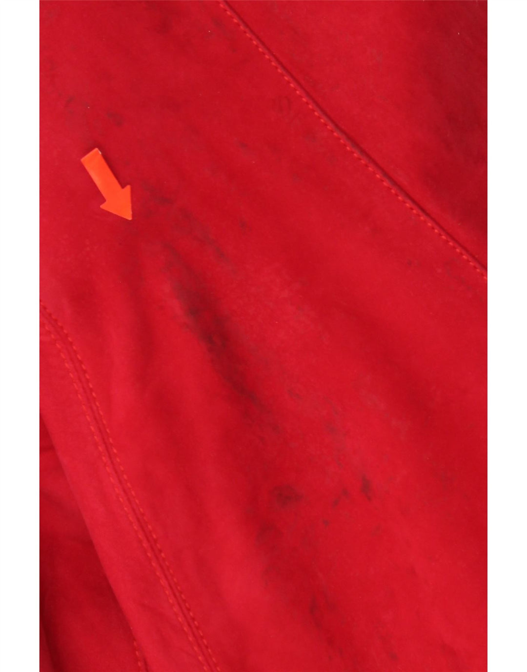 Soprabito vintage da donna oversize in pelle scamosciata UK 14 in pelle rossa media