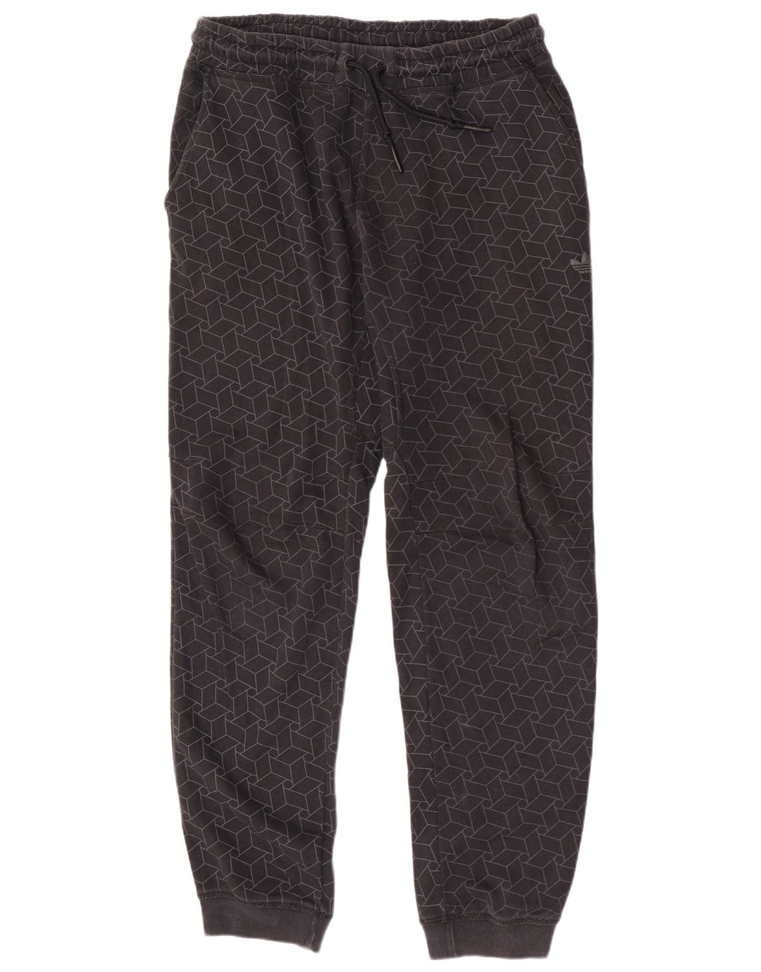 Pantaloni da tuta da uomo Adidas Joggers in cotone geometrico grigio medio