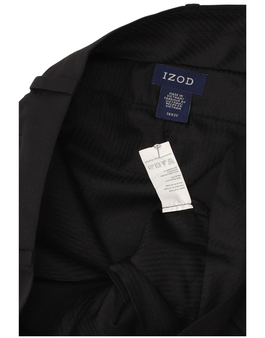 Pantaloni da abito dritti da uomo Izod W36 L32 poliestere nero