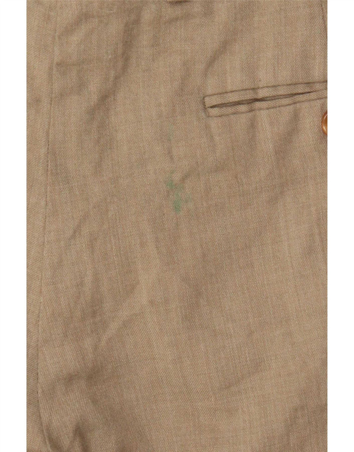 Pantaloni da abito con pegged Marks & Spencer da uomo St. Michael Crop W32 L26 Beige