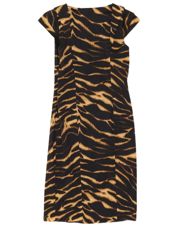 Abito tubino da donna Karen Millen UK 12 Acetato medio nero con stampa animalier