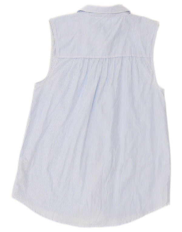 Camicia senza maniche da donna Jack Wills UK 10 piccolo cotone gessato blu