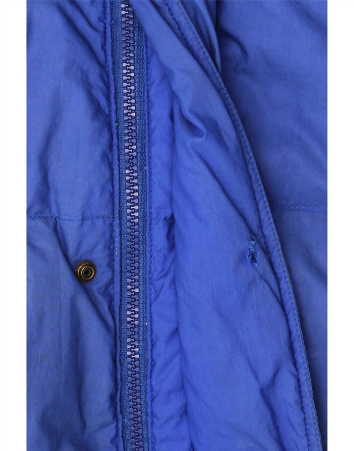 Giacca imbottita oversize da uomo vintage UK 36 piccola in nylon color block blu