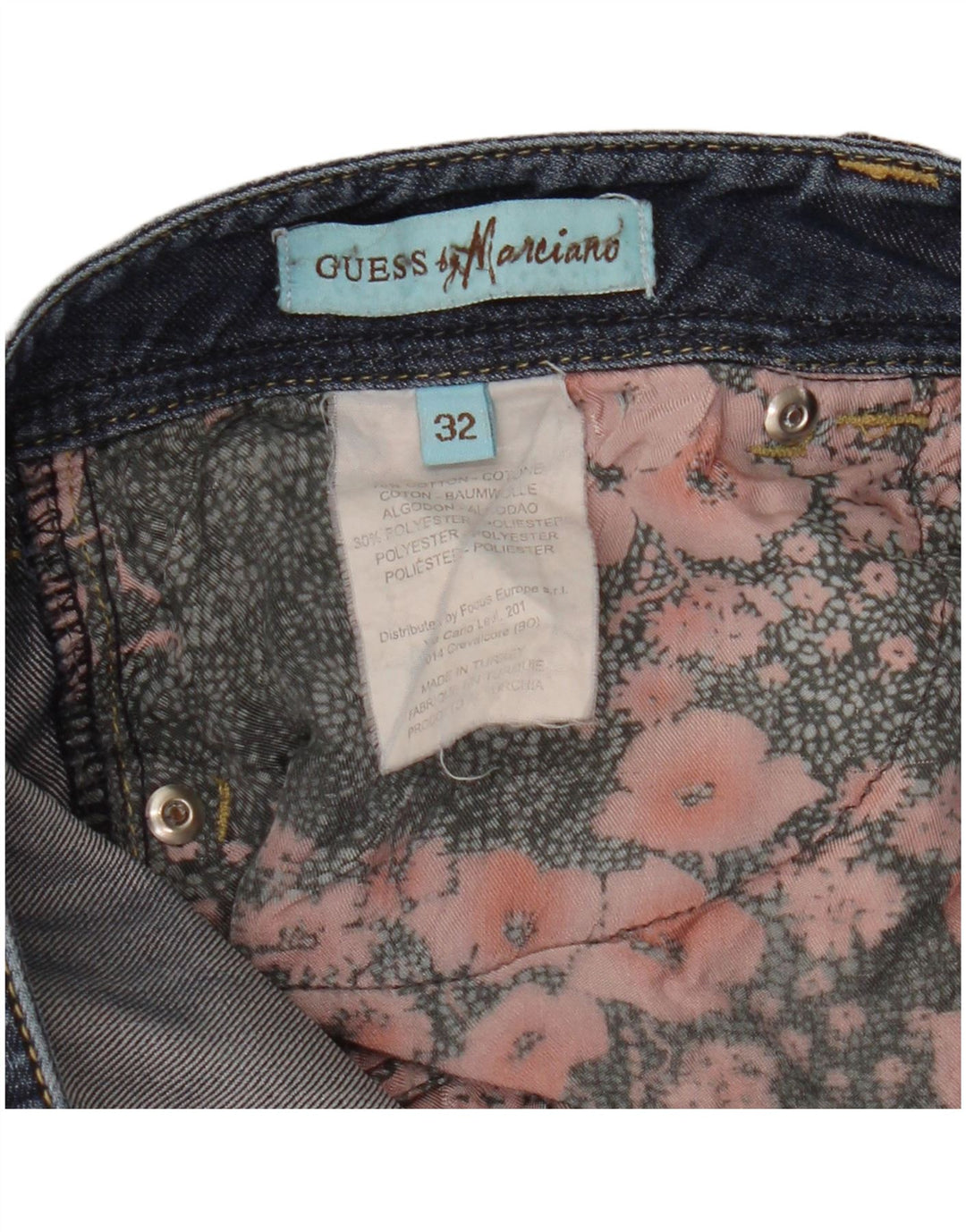 Jeans GUESS Donna marciano Slim W32 L26 Blu Navy Cotone