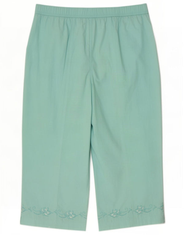 Pantaloni Capri da donna Marks & Spencer UK 16 Large W36 L19 Turchese floreale