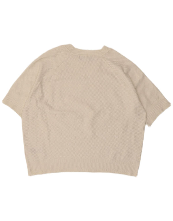 Maglione corto con scollo a barca da donna Marks & Spencer UK 18 XL Bianco