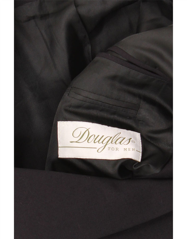 DOUGLAS Mens 3 Button Blazer Jacket UK 40 Large Black Vintage Douglas and Second-Hand Douglas from Messina Hembry 