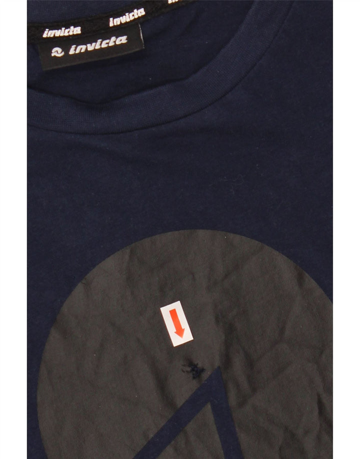 T-shirt grafica da uomo Invicta Top Large in cotone blu navy