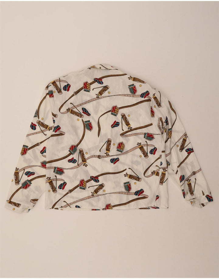 CANDA Camicia da donna con motivo astratto Camicetta IT 46 Large Poliestere bianco