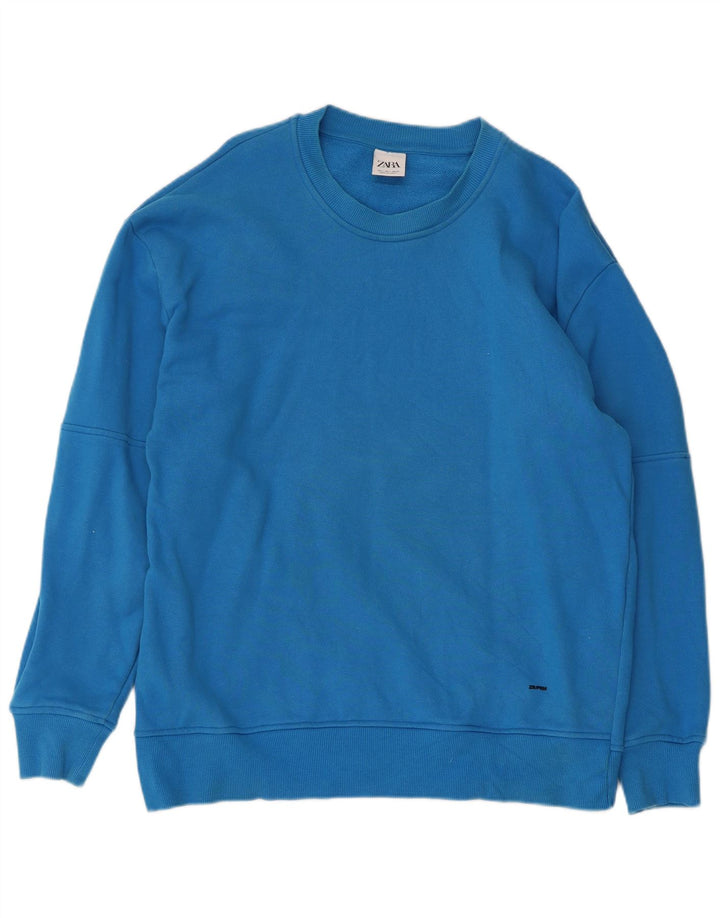 Zara Uomo Felpa Maglione Grande Blu