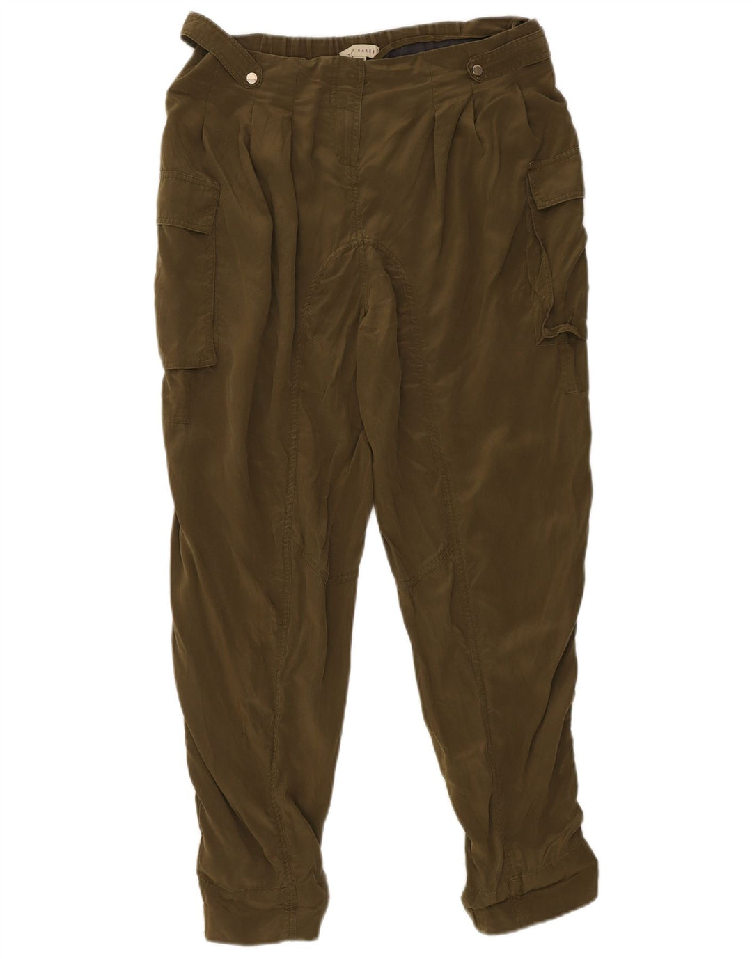 Pantaloni cargo da donna a vita alta Ted Baker taglia 3 media W34 L28 kaki